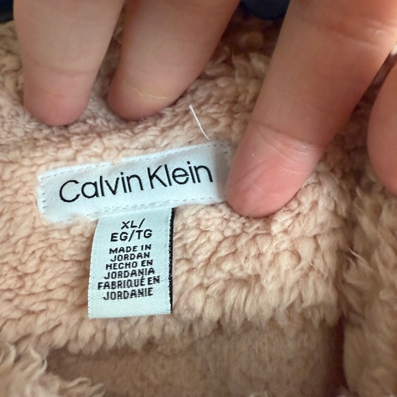 Calvin Klein Cozy Pink Sherpa Zip-Up Jacket - Picture 2 of 4